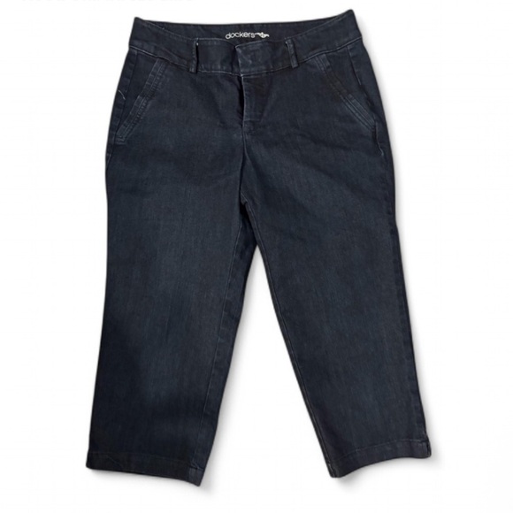 Dockers Women's Navy Blue Denim Capri Pants Size 4 - Picture 1 of 3